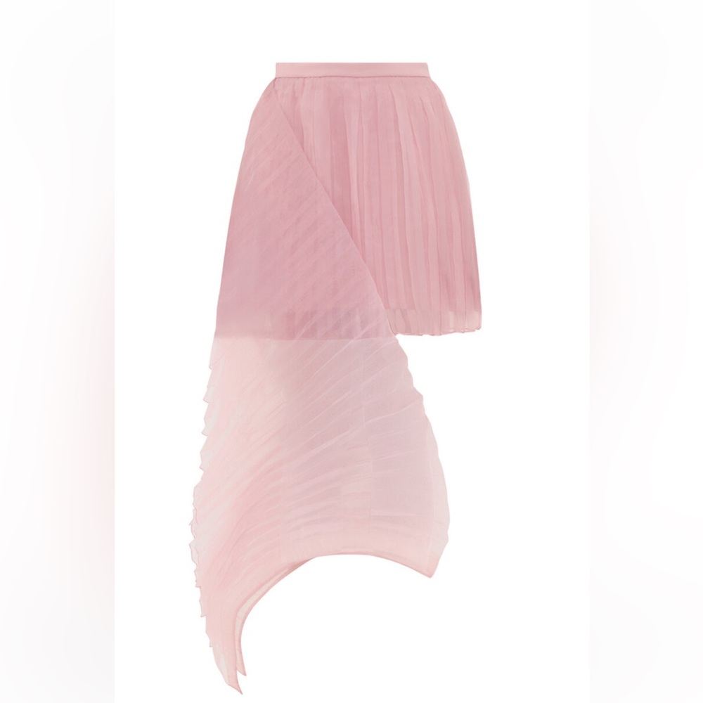 Andrea Iyamah Asymmetrical Pleated Skirt in Blush Pink nwt